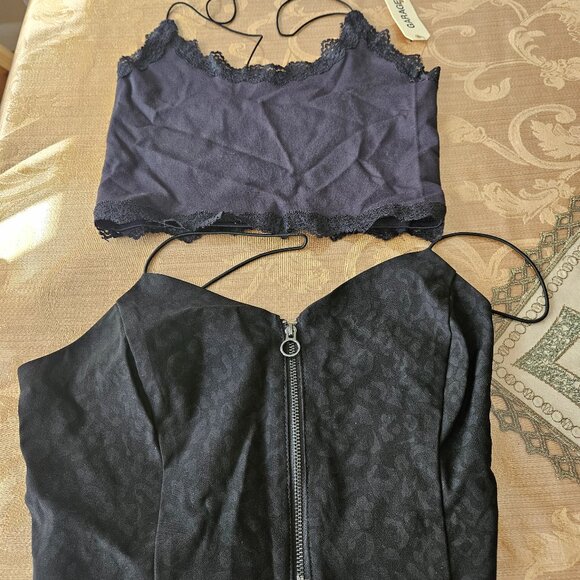 NWT Set of 2 Black Garage Crop Cami - Picture 1 of 10